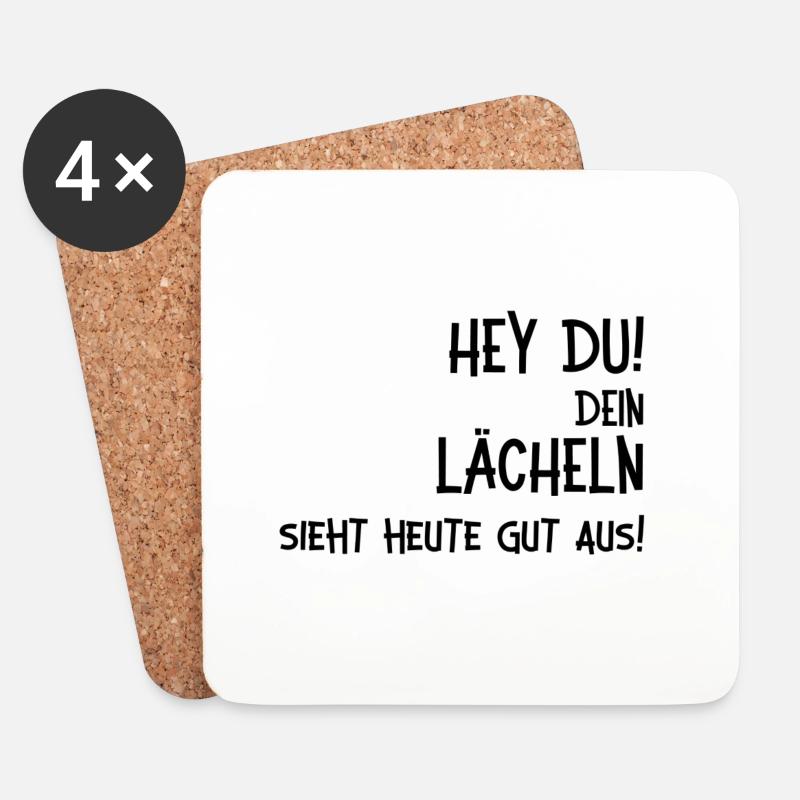 Dein Lächeln sieht gut aus. Rücken - Untersetzer (4er-Set) - Weiß