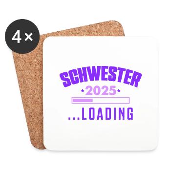 schwester 2025 - Untersetzer (4er-Set) - Weiß - Vorne