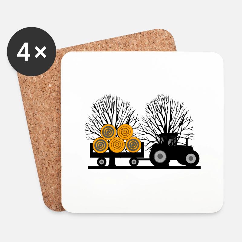 Traktor - Untersetzer (4er-Set) - Weiß