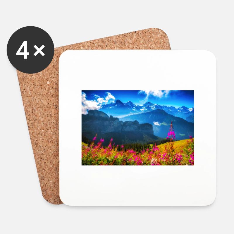 SUMMER ALPS - Coasters (set of 4) - white
