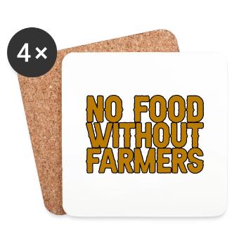 No Food Without Farmers - Untersetzer (4er-Set) - Weiß - Vorne