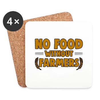 No Food Without Farmers 4 - Untersetzer (4er-Set) - Weiß - Vorne