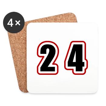 24 Nombre Collège - Dessous de verre (lot de 4) - blanc - Devant