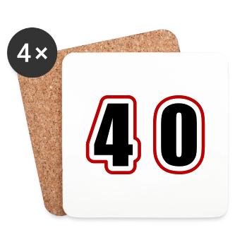 40 Nombre Collège - Dessous de verre (lot de 4) - blanc - Devant