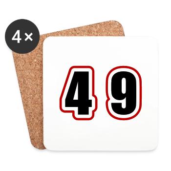 49 Zahl College - Untersetzer (4er-Set) - Weiß - Vorne