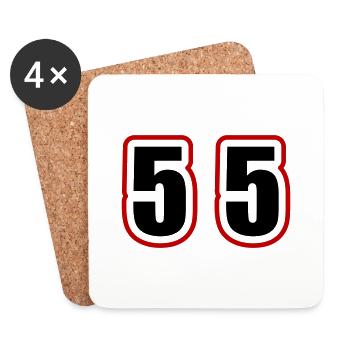 55 Zahl College - Untersetzer (4er-Set) - Weiß - Vorne