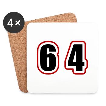 64 Nombre Collège - Dessous de verre (lot de 4) - blanc - Devant
