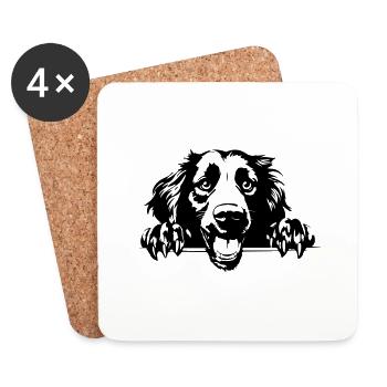 Treuer Retriever - Untersetzer (4er-Set) - Weiß - Vorne