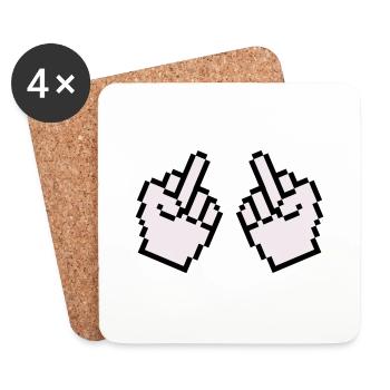 Doigt d’honneur Pixel 2 - Dessous de verre (lot de 4) - blanc - Devant