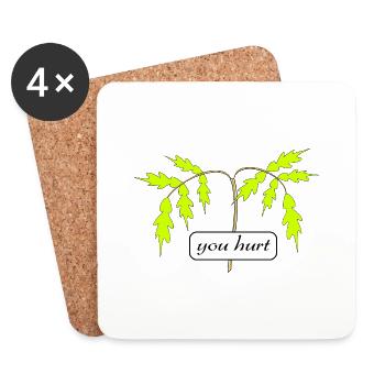 vous avez mal - Dessous de verre (lot de 4) - blanc - Devant
