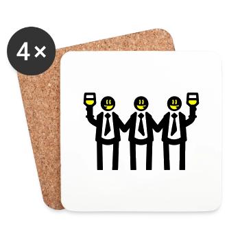 Bachelor Groom Team Bachelors - Dessous de verre (lot de 4) - blanc - Devant