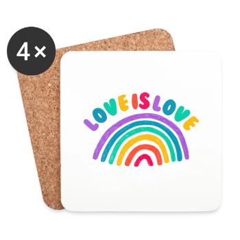 Love is all - Untersetzer (4er-Set) - Weiß - Vorne