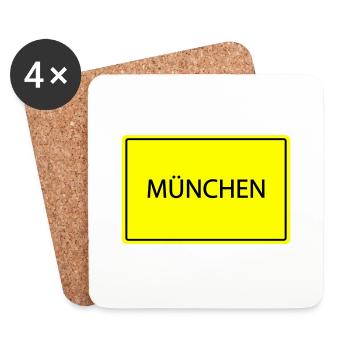 City sign Munich - Coasters (set of 4) - white - Front