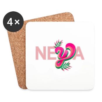 Naya name rosa - Untersetzer (4er-Set) - Weiß - Vorne