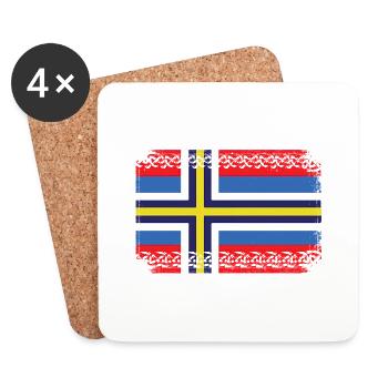 suède suède scandinavie le nord viking norvège - Dessous de verre (lot de 4) - blanc - Devant