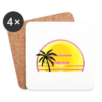 Sunny Summer Closed day - Coasters (set of 4) - white - Front