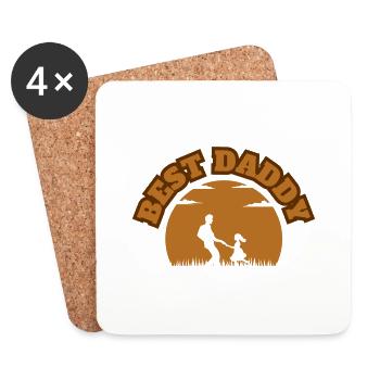 Best Daddy Brown - Untersetzer (4er-Set) - Weiß - Vorne