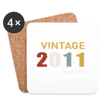 Original parts 2011 - 13th Birthday Gift - Coasters (set of 4) - white - Front