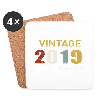 Original parts 2019 - 5 Year Anniversary Gift - Coasters (set of 4) - white - Front