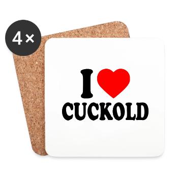 I love cuckold - Untersetzer (4er-Set) - Weiß - Vorne