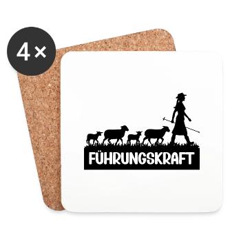 Führungskraft Schafe Hirtin Geschenkidee Lustig - Untersetzer (4er-Set) - Weiß - Vorne