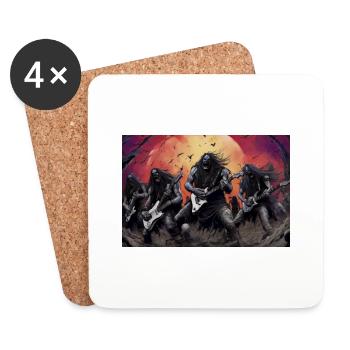 Heavy Metal Monster - Untersetzer (4er-Set) - Weiß - Vorne