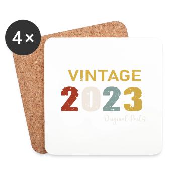Original parts 2023 - Cadeau d Anniversaire 1 an - Dessous de verre (lot de 4) - blanc - Devant