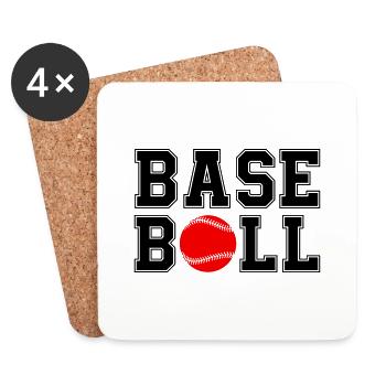baseball - Untersetzer (4er-Set) - Weiß - Vorne