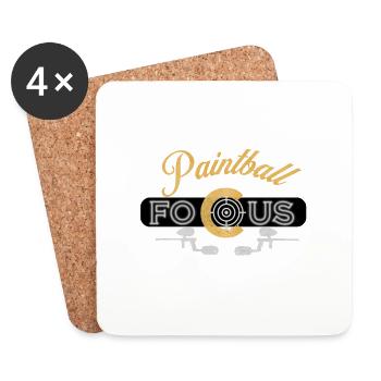 Paintball focus, bulseye in the Center - Coasters (set of 4) - white - Front