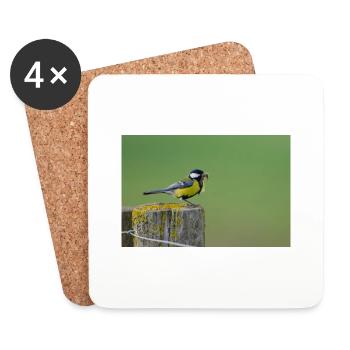Great Tit Feeding Chicks - Coasters (set of 4) - white - Front
