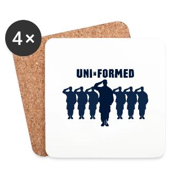 Uni-n-formed Uni-n-formiert - Coasters (set of 4) - white - Front
