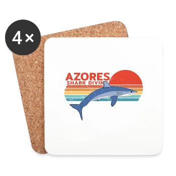 Makohai Açores Plongée avec les requins - Dessous de verre (lot de 4) - blanc - Devant