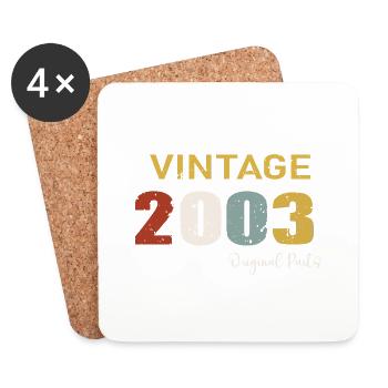 Originalteile 2003 - Geschenk zum 21. Jahrestag - Untersetzer (4er-Set) - Weiß - Vorne
