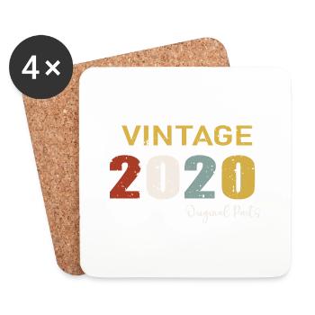 Original parts 2020 - 4 Year Anniversary Gift - Coasters (set of 4) - white - Front