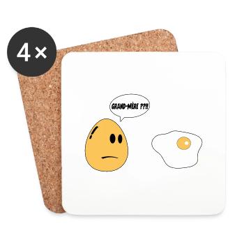 Grandma Egg - Coasters (set of 4) - white - Front