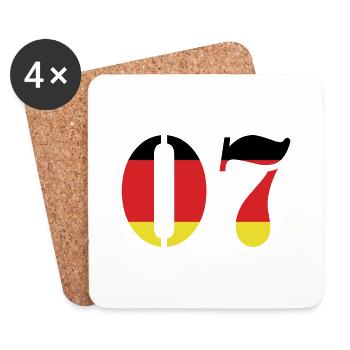 Maillot à 7 numéros Allemagne - Dessous de verre (lot de 4) - blanc - Devant