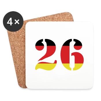 26 Numéro Jersey Allemagne - Dessous de verre (lot de 4) - blanc - Devant