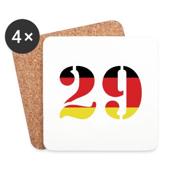 29 Numéro Jersey Allemagne - Dessous de verre (lot de 4) - blanc - Devant
