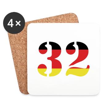 Maillot 32 numéros Allemagne - Dessous de verre (lot de 4) - blanc - Devant