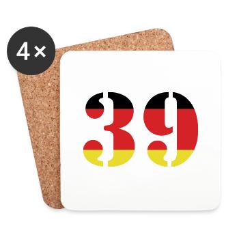 39 Numéro Jersey Allemagne - Dessous de verre (lot de 4) - blanc - Devant
