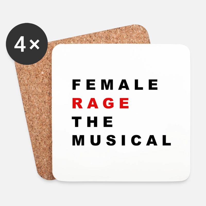FEMALE RAGE - Untersetzer (4er-Set) - Weiß