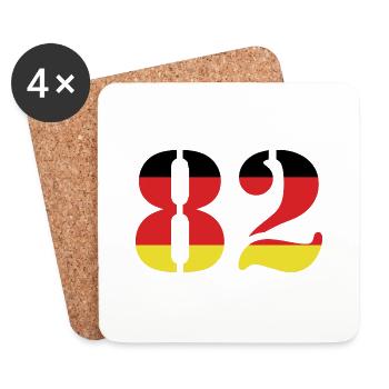 82 Number Jersey Germany - Coasters (set of 4) - white - Front