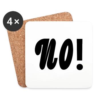 Text No in schwarz - Untersetzer (4er-Set) - Weiß - Vorne