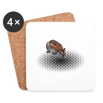 Dotted Tiger - Coasters (set of 4) - white - Front
