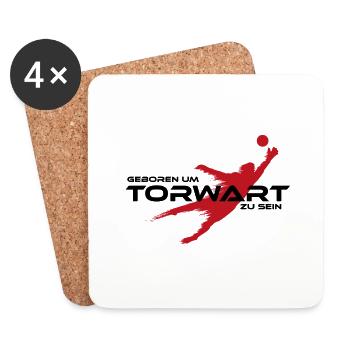 Torwart Spruch Geschenk - Untersetzer (4er-Set) - Weiß - Vorne