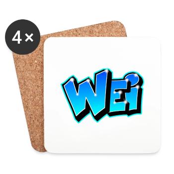 Graffiti prénom WEI imprimable sur Tout - Dessous de verre (lot de 4) - blanc - Devant