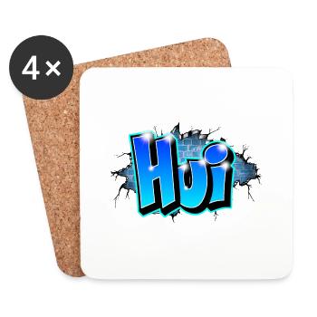 Graffiti HUI printable on any medium - Coasters (set of 4) - white - Front