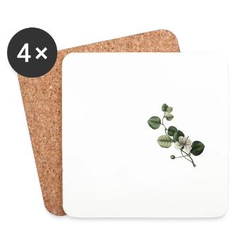 Number 38 Floral Green - 38th Floral Birthday - Coasters (set of 4) - white - Front