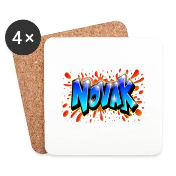 Graffiti NOVAK Splash rouge enfant cadeau - Dessous de verre (lot de 4) - blanc - Devant