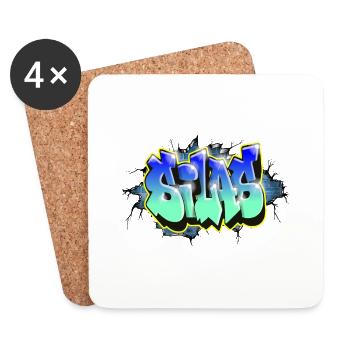 Graffiti SILAS brick gift BIRTHDAY BIRTH - Coasters (set of 4) - white - Front